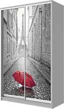 Шкаф-купе 2-х дверный с фотопечатью Париж, зонтик